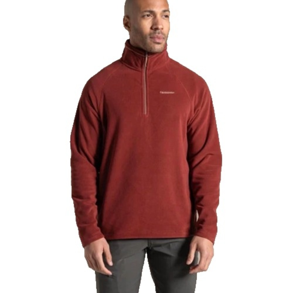 Craghoppers Corey 1/2 Zip Fleece Top Mens L Burgundy Lightweight Hiking Climbing